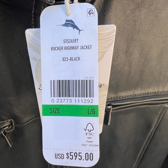 Men’s NWT Tommy Bahama Leather Rocker Jacket, sz Large - Picture 6 of 12